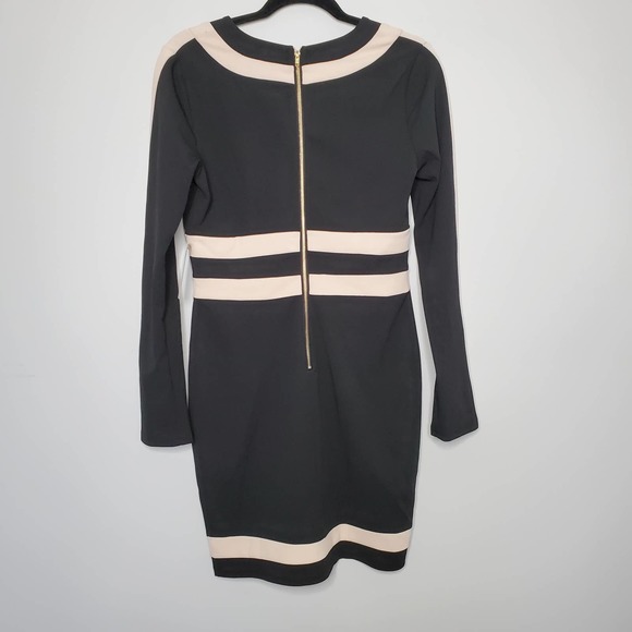 ENTRY • Babe Society Black Nude Patience Two Toned Mini Dress Sz L - Picture 8 of 8